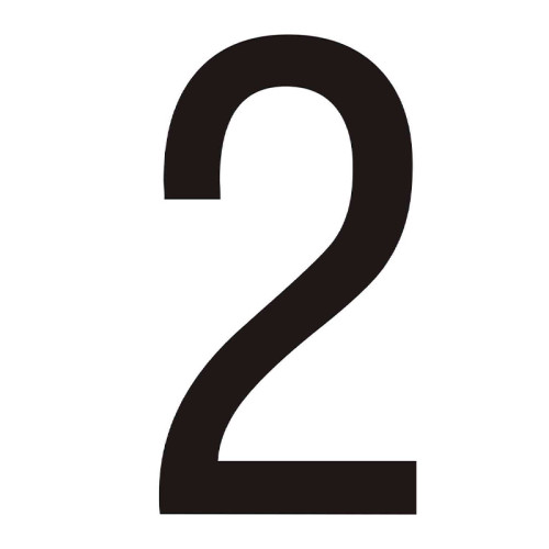 Character '2' - Black Vinyl - 50mm - Pack of 10