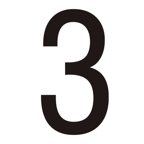 Character '3' - Black Vinyl - 50mm - Pack of 10