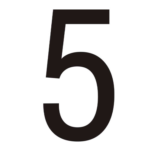 Character '5' - Black Vinyl - 50mm - Pack of 10