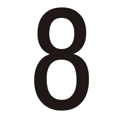 Character '8' - Black Vinyl - 50mm - Pack of 10