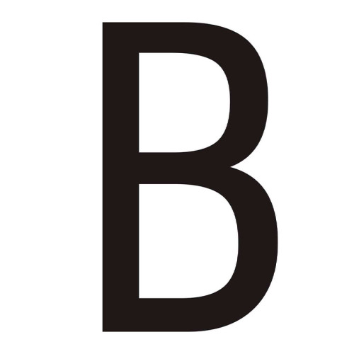 Character 'B' - Black Vinyl - 50mm - Pack of 10