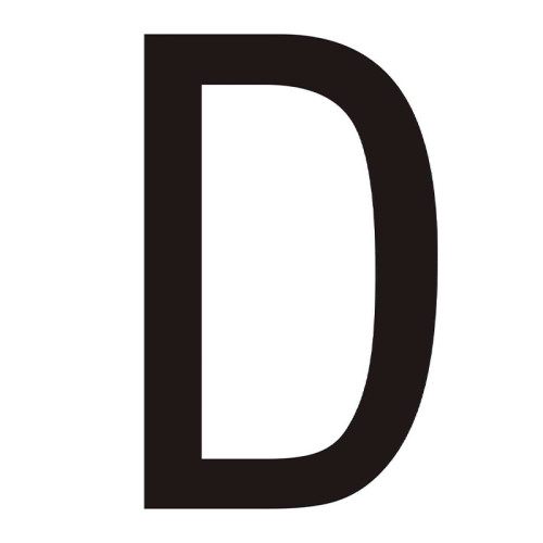 Character 'D' - Black Vinyl - 50mm - Pack of 10