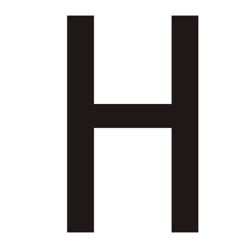 Character 'H' - Black Vinyl - 50mm - Pack of 10