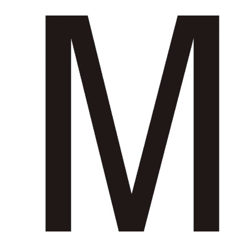 Character 'M' - Black Vinyl - 50mm - Pack of 10