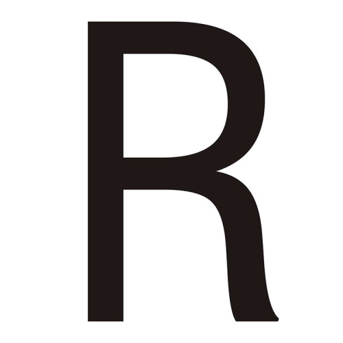 Character 'R' - Black Vinyl - 50mm - Pack of 10