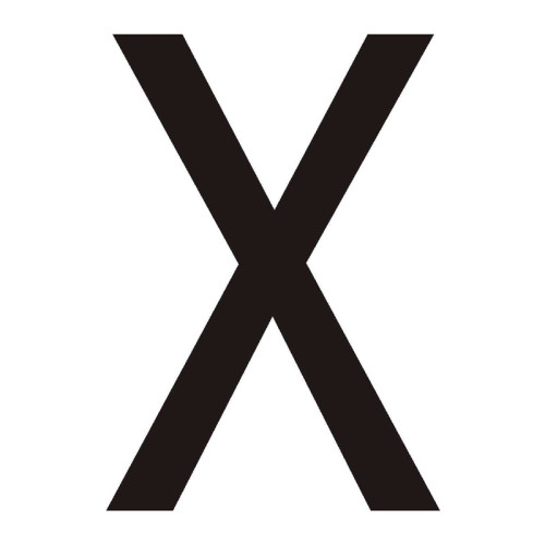 Character 'X' - Black Vinyl - 50mm - Pack of 10