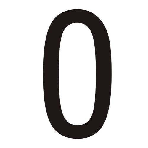 Character '0' - Black Vinyl - 75mm - Pack of 10