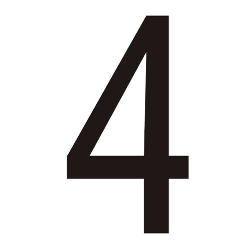 Character '4' - Black Vinyl - 75mm - Pack of 10