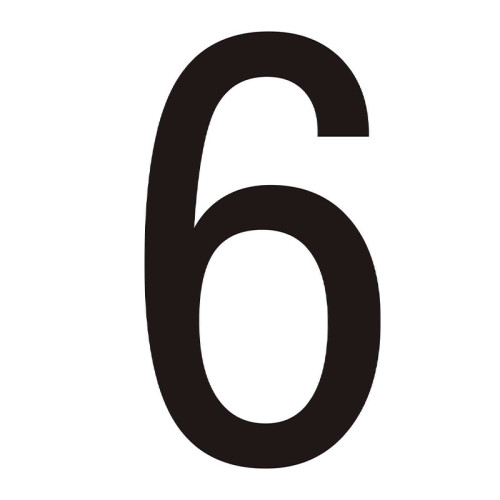 Character '6' - Black Vinyl - 75mm - Pack of 10