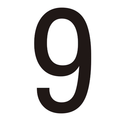 Character '9' - Black Vinyl - 75mm - Pack of 10