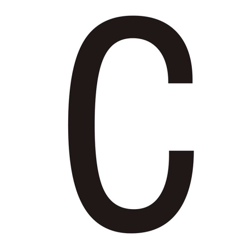 Character 'C' - Black Vinyl - 75mm - Pack of 10