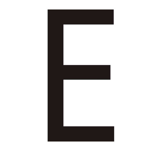 Character 'E' - Black Vinyl - 75mm - Pack of 10