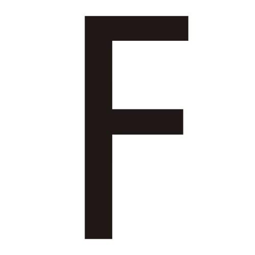 Character 'F' - Black Vinyl - 75mm - Pack of 10