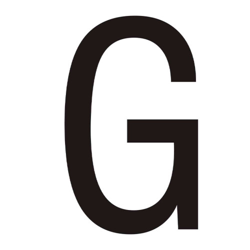 Character 'G' - Black Vinyl - 75mm - Pack of 10