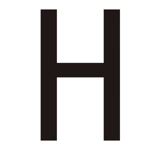 Character 'H' - Black Vinyl - 75mm - Pack of 10