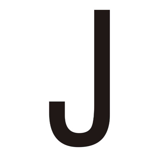 Character 'J' - Black Vinyl - 75mm - Pack of 10