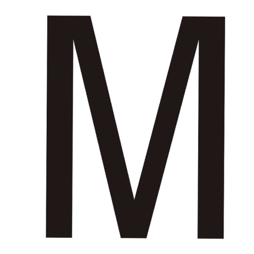 Character 'M' - Black Vinyl - 75mm - Pack of 10