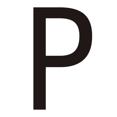 Character 'P' - Black Vinyl - 75mm - Pack of 10