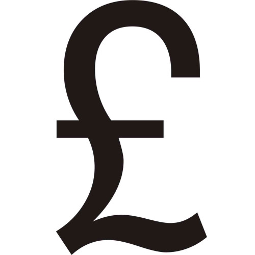 Character 'Â£' - Black Vinyl - 75mm - Pack of 10