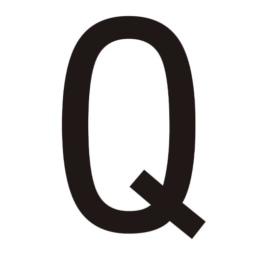 Character 'Q' - Black Vinyl - 75mm - Pack of 10