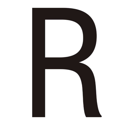 Character 'R' - Black Vinyl - 75mm - Pack of 10