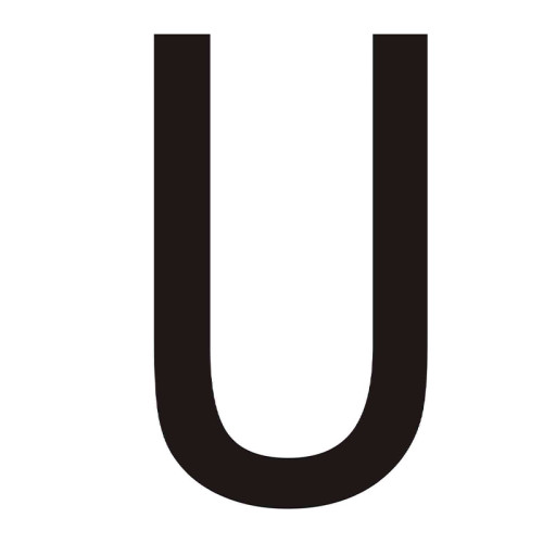 Character 'U' - Black Vinyl - 75mm - Pack of 10