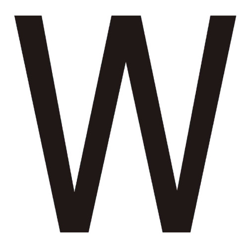 Character 'W' - Black Vinyl - 75mm - Pack of 10