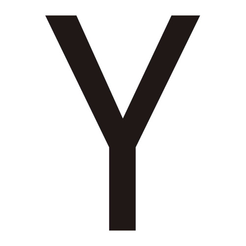 Character 'Y' - Black Vinyl - 75mm - Pack of 10