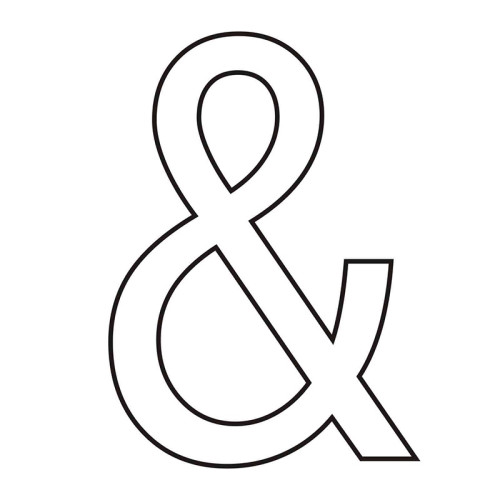 Character '&' - White Vinyl - 50mm - Pack of 10