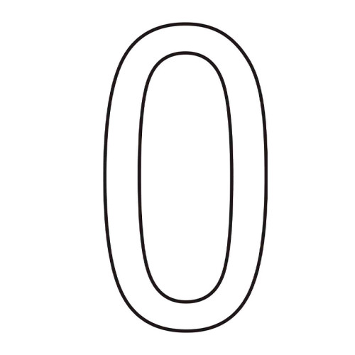 Character '0' - White Vinyl - 50mm - Pack of 10