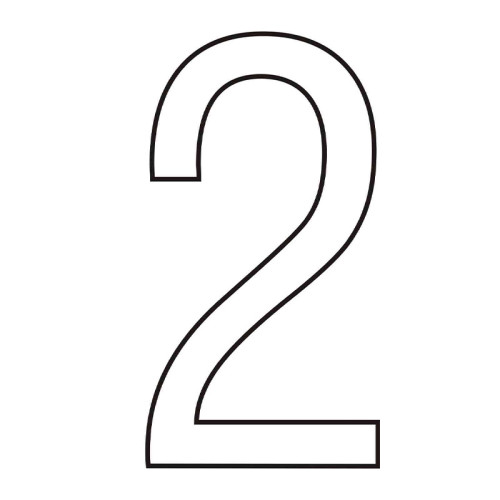 Character '2' - White Vinyl - 50mm - Pack of 10