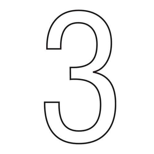 Character '3' - White Vinyl - 50mm - Pack of 10