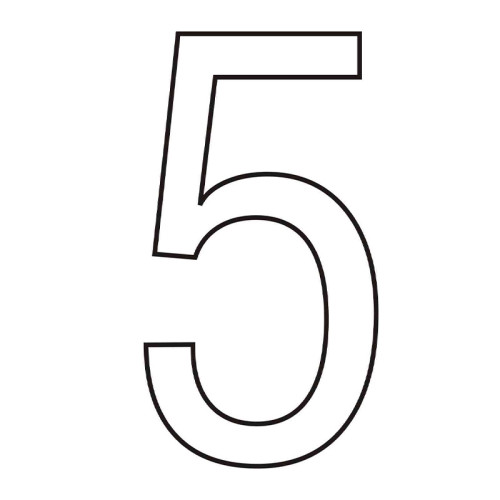 Character '5' - White Vinyl - 50mm - Pack of 10