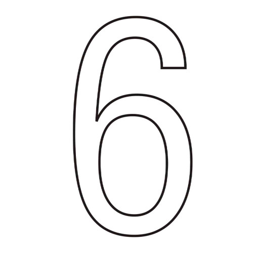 Character '6' - White Vinyl - 50mm - Pack of 10