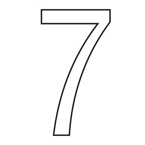 Character '7' - White Vinyl - 50mm - Pack of 10