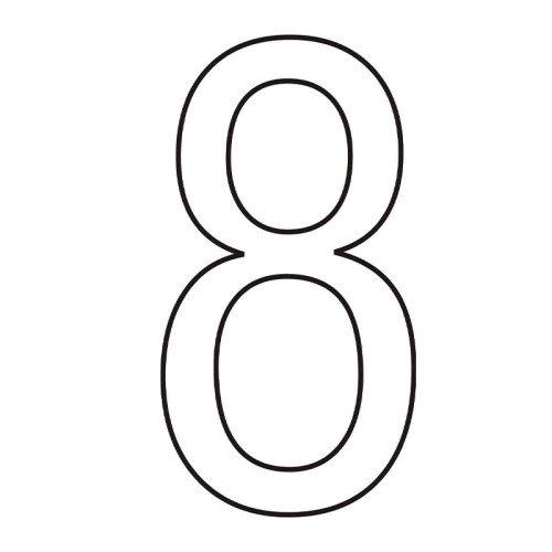 Character '8' - White Vinyl - 50mm - Pack of 10