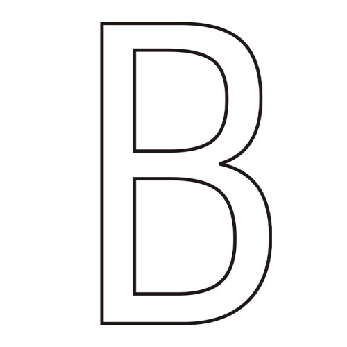 Character 'B' - White Vinyl - 50mm - Pack of 10