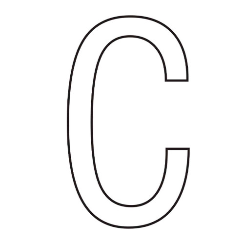 Character 'C' - White Vinyl - 50mm - Pack of 10