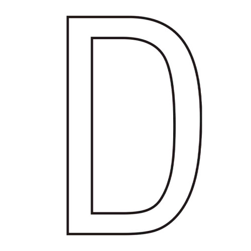 Character 'D' - White Vinyl - 50mm - Pack of 10