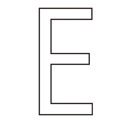 Character 'E' - White Vinyl - 50mm - Pack of 10