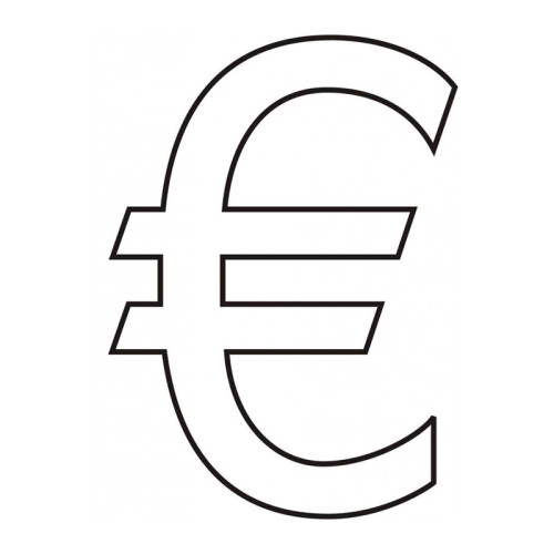 Character 'â‚¬' - White Vinyl - 50mm - Pack of 10