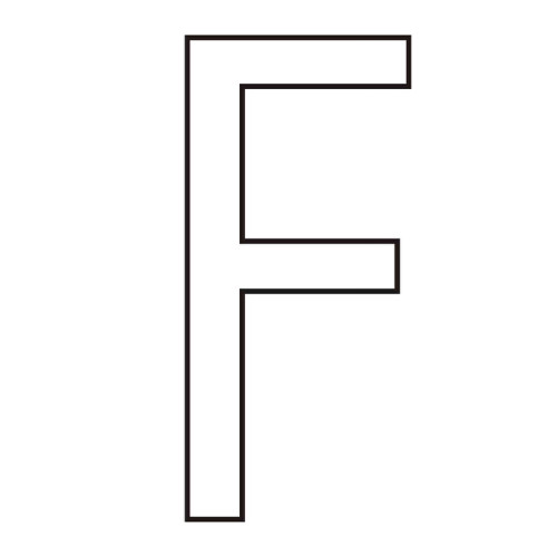 Character 'F' - White Vinyl - 50mm - Pack of 10