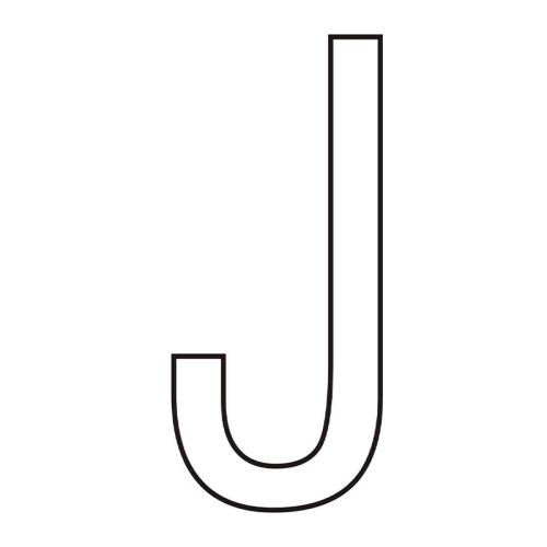 Character 'J' - White Vinyl - 50mm - Pack of 10