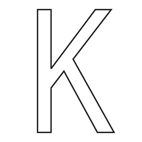 Character 'K' - White Vinyl - 50mm - Pack of 10