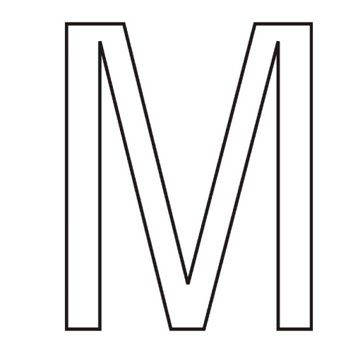 Character 'M' - White Vinyl - 50mm - Pack of 10