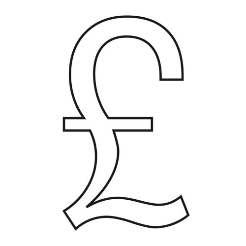 Character 'Â£' - White Vinyl - 50mm - Pack of 10