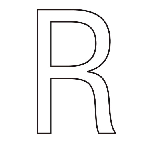 Character 'R' - White Vinyl - 50mm - Pack of 10