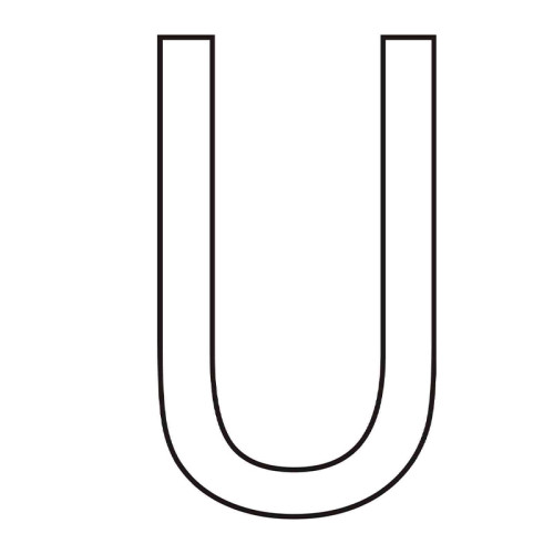 Character 'U' - White Vinyl - 50mm - Pack of 10