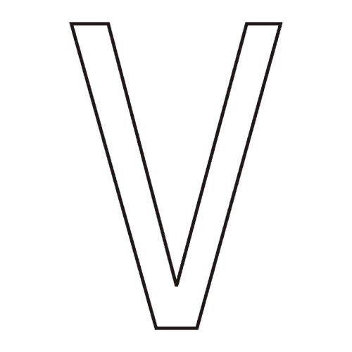 Character 'V' - White Vinyl - 50mm - Pack of 10