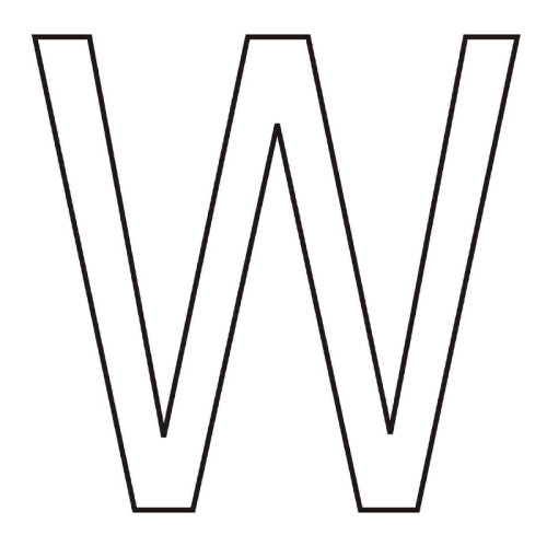 Character 'W' - White Vinyl - 50mm - Pack of 10